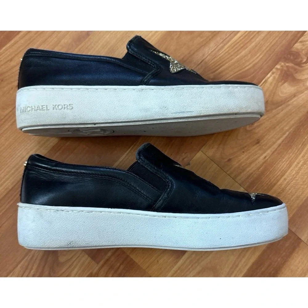 Michael kors patent leather gold glitter stars‎